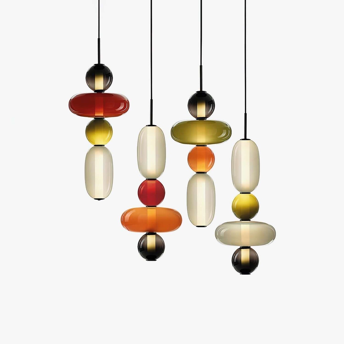 Lampada a sospensione elegante da designer – Vetro colorato moderno