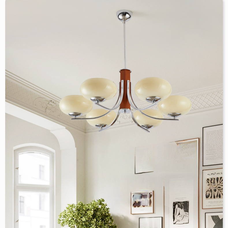 Lunaro | Lampada a sospensione Bauhaus con 3/5 paralumi in vetro opalino