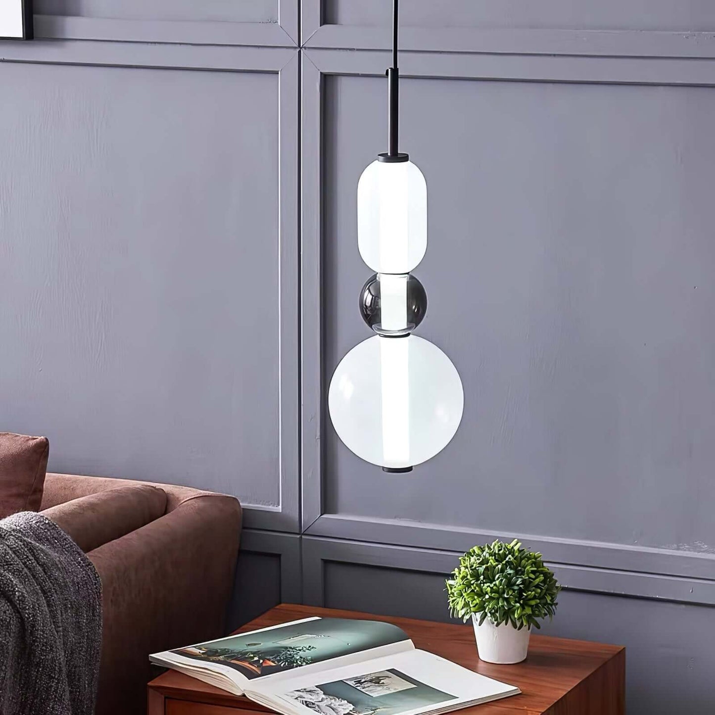 Lampada a sospensione elegante da designer – Vetro colorato moderno