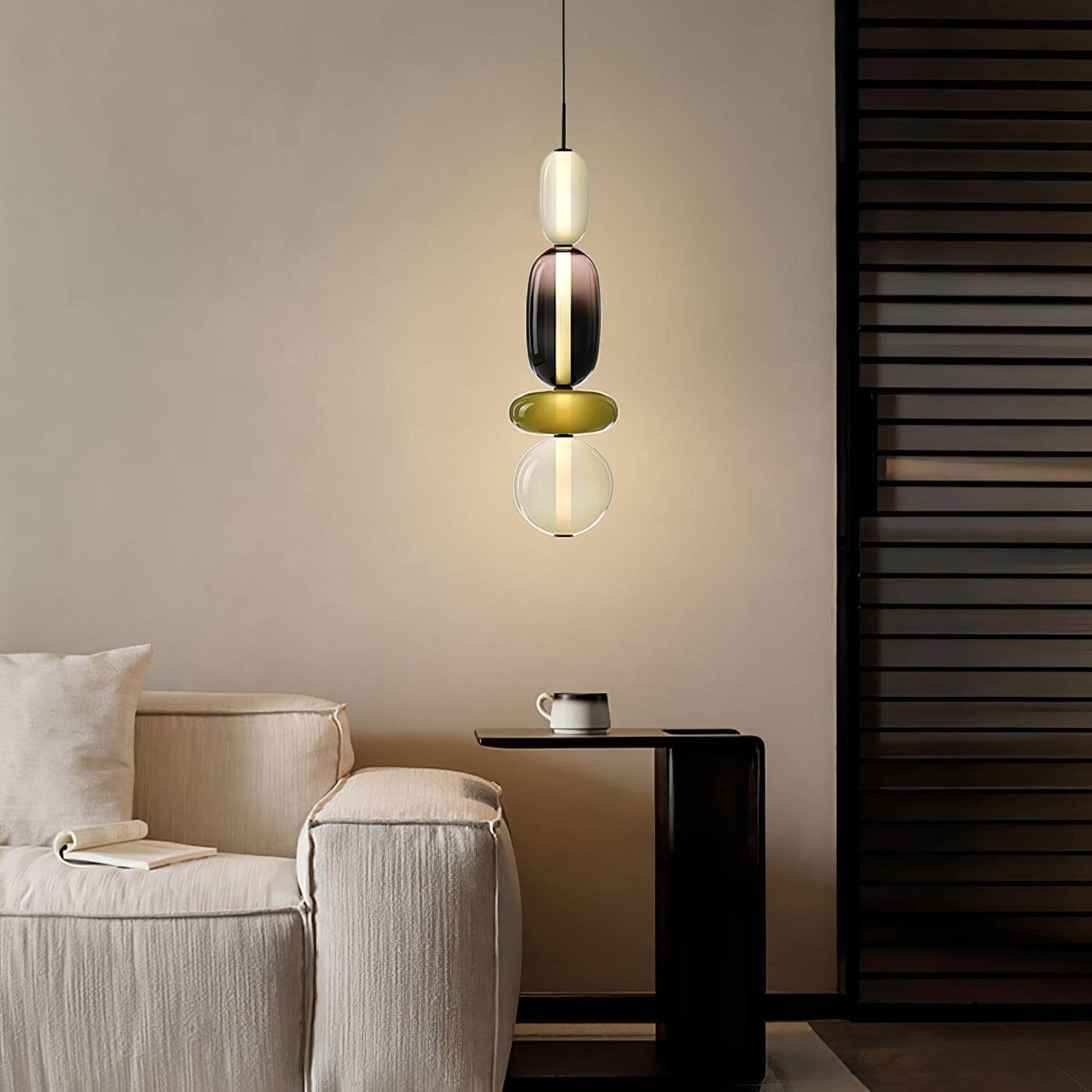 Lampada a sospensione elegante da designer – Vetro colorato moderno