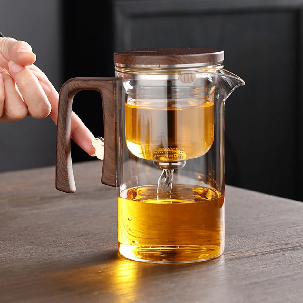 Teavina | Teiera in vetro da 600 ml con filtro, resistente al calore, per tè sfuso