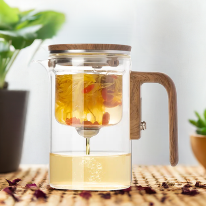 Teavina | Teiera in vetro da 600 ml con filtro, resistente al calore, per tè sfuso