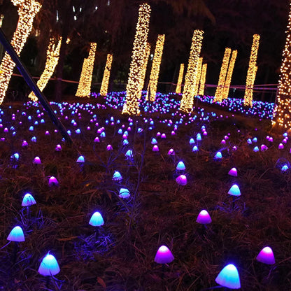 Luci da giardino solari a forma di fungo – Set da 12, impermeabili e decorative