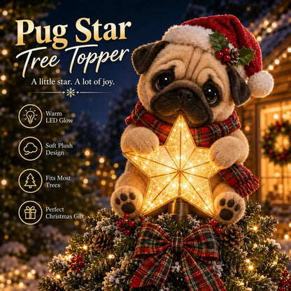 Pupello | Dog tree topper with illuminated star – Christmas decoration in 5 breeds