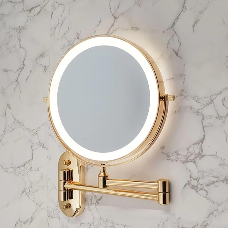 LUXMIRROR Make-up-Spiegel | Vergrößerung & Einstellbar | Deluxe Goldfinish