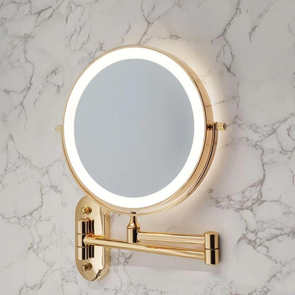 LUXMIRROR Make-up-Spiegel | Vergrößerung & Einstellbar | Deluxe Goldfinish