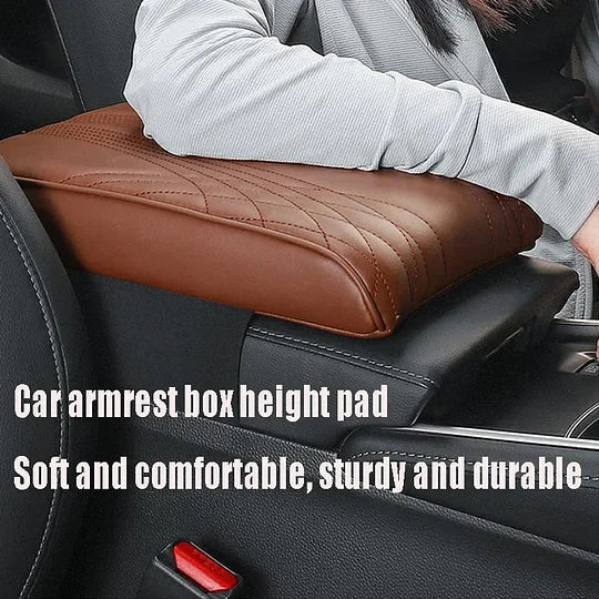 Armelio | Cuscino per bracciolo dell'auto in pelle con memory foam e motivo a rombi