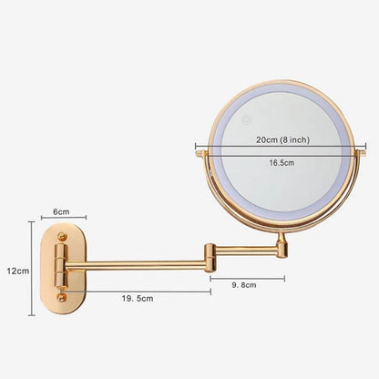 LUXMIRROR Make-up-Spiegel | Vergrößerung & Einstellbar | Deluxe Goldfinish
