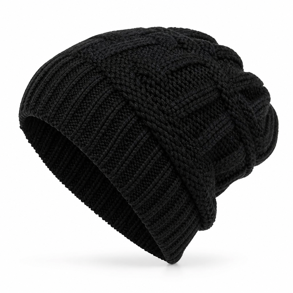 FrostFaden | Ponytail Beanie in Soft Acrylic Knit with Stretch Fit