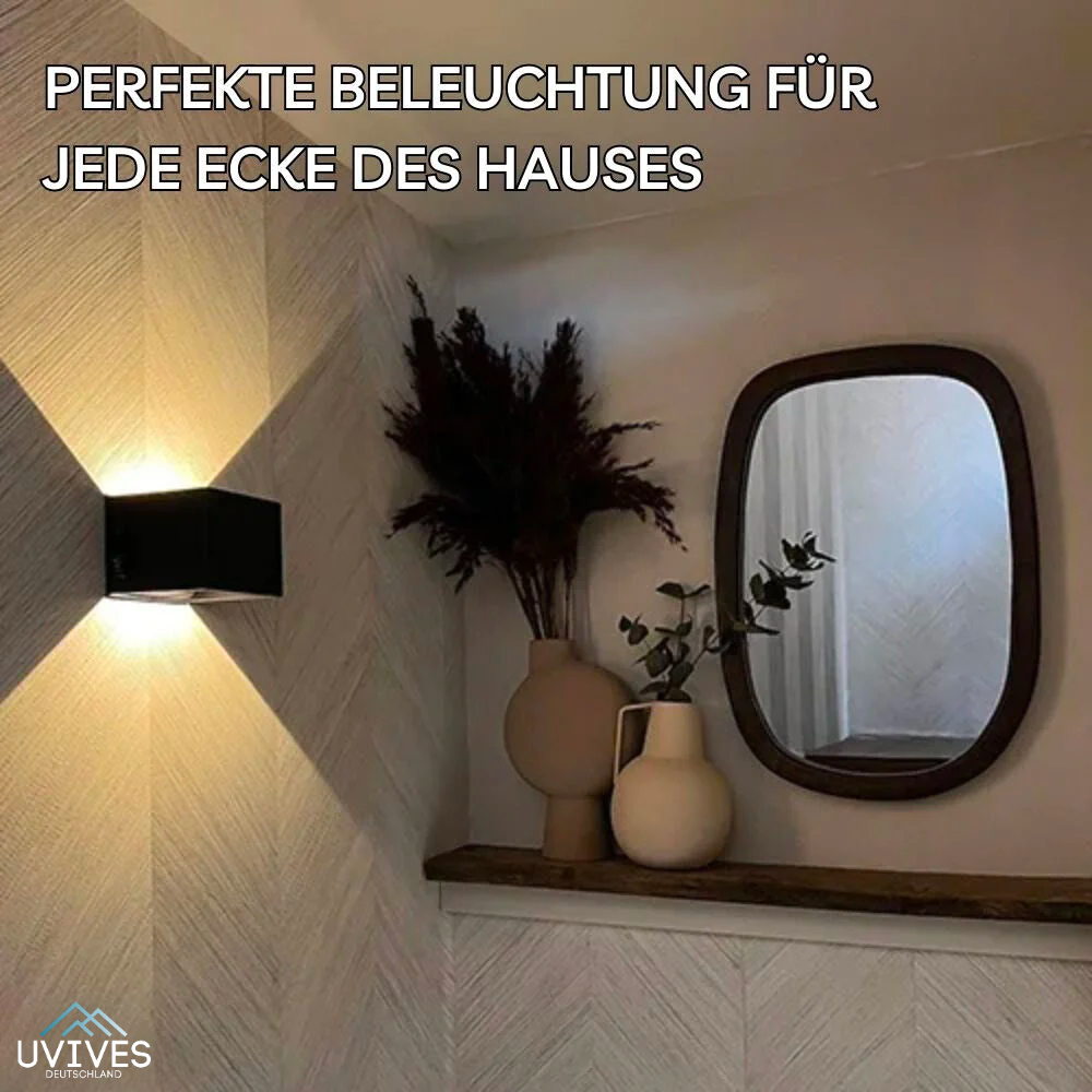 LuminaCube | Kabellose LED Wandleuchte mit Akku und Bewegungssensor, 3000 K