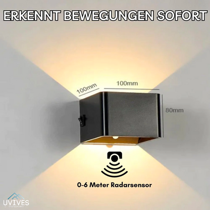 LuminaCube | Kabellose LED Wandleuchte mit Akku und Bewegungssensor, 3000 K
