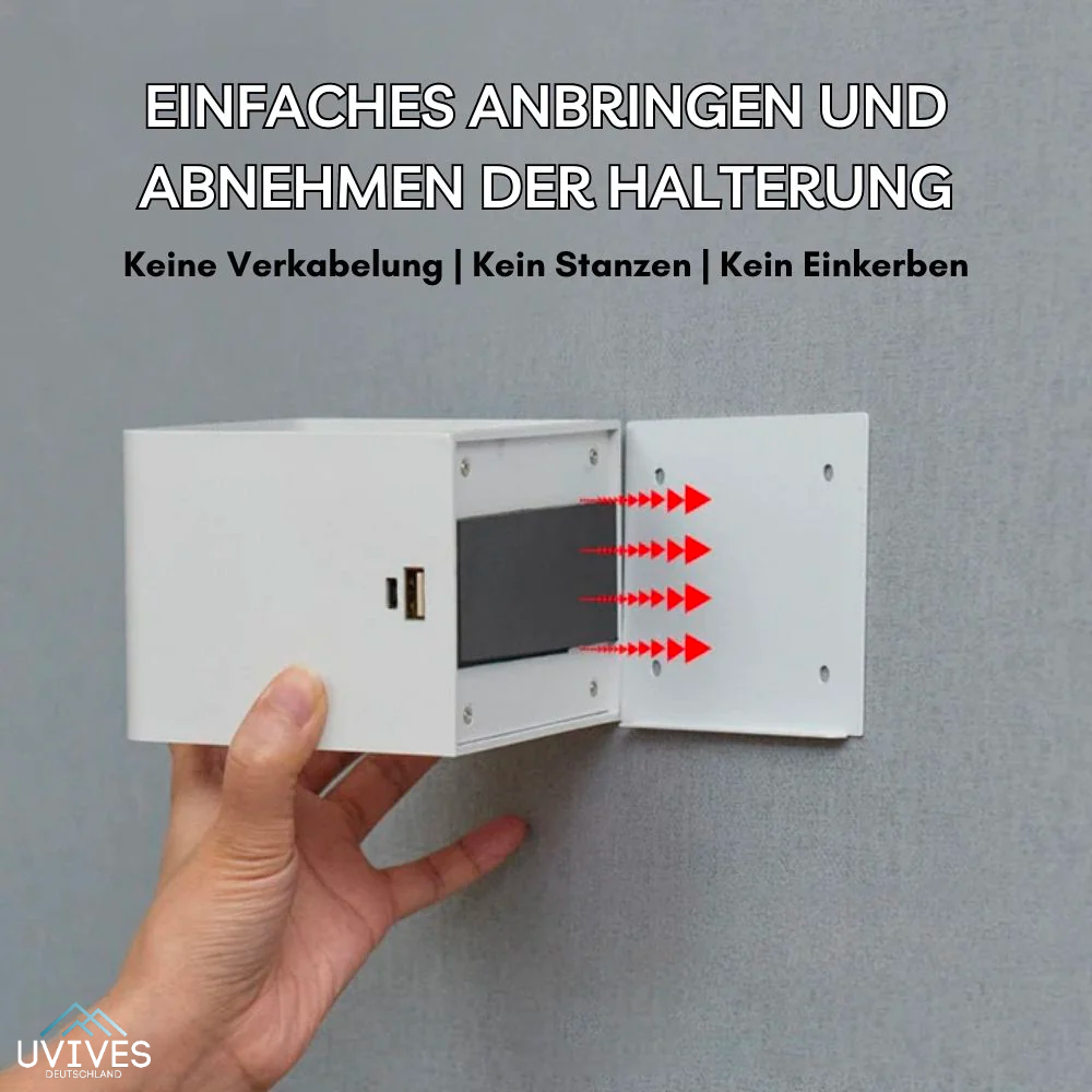 LuminaCube | Kabellose LED Wandleuchte mit Akku und Bewegungssensor, 3000 K