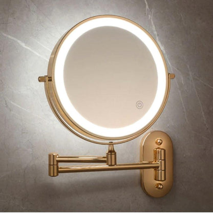LUXMIRROR Make-up-Spiegel | Vergrößerung & Einstellbar | Deluxe Goldfinish