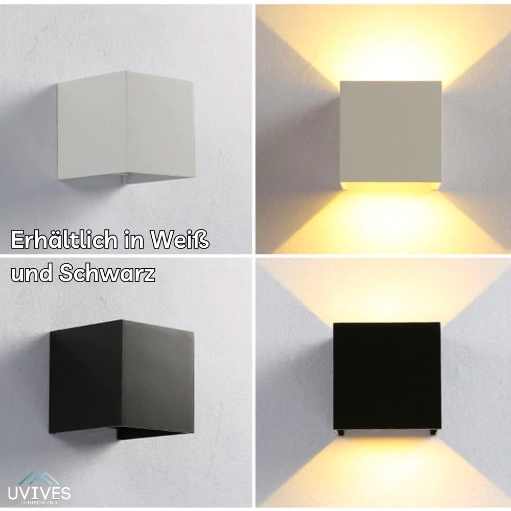 LuminaCube | Kabellose LED Wandleuchte mit Akku und Bewegungssensor, 3000 K