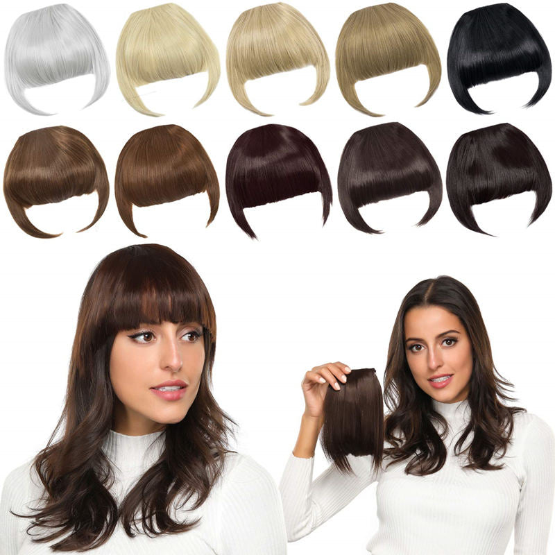 FringeLuxe | Frangia a clip in fibra sintetica resistente al calore con base in monofilamento