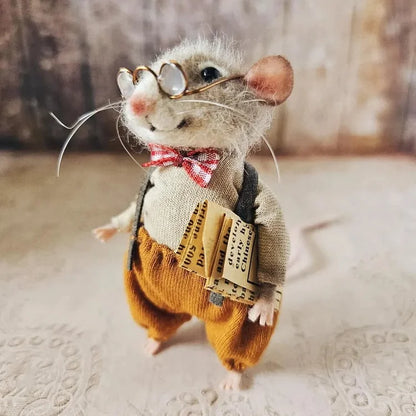 Pipsela | Handgefertigter Weihnachtsanhänger Filzmaus aus Wolle, 7,5 cm