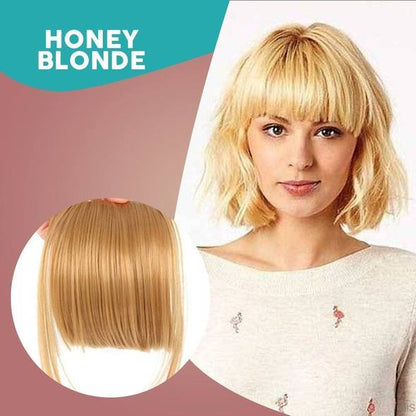 FringeLuxe | Frangia a clip in fibra sintetica resistente al calore con base in monofilamento