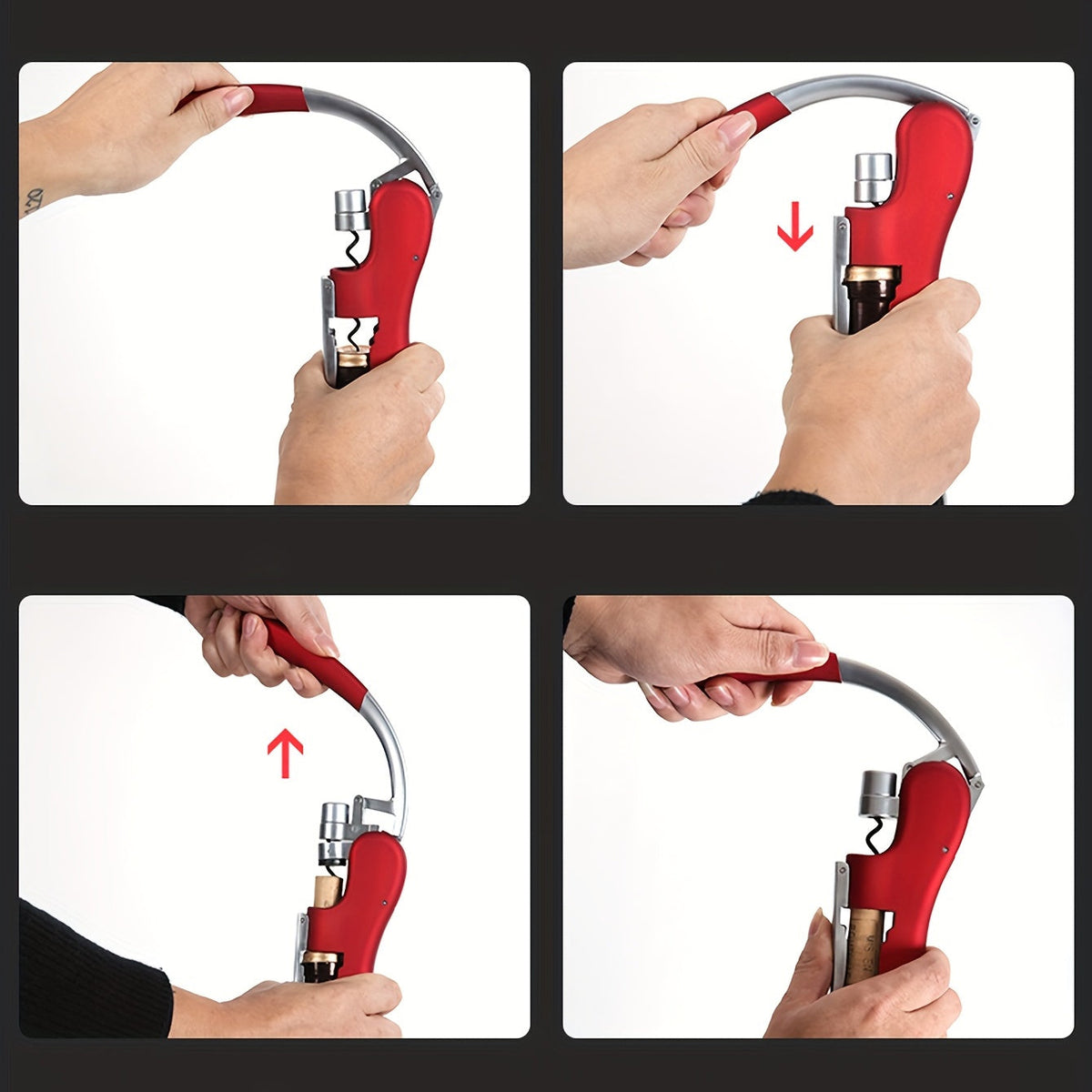 Korkano | Cavatappi a leva con impugnatura ergonomica, 14 × 7,5 cm