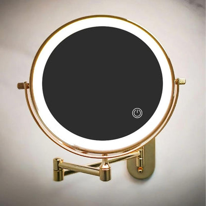 LUXMIRROR Make-up-Spiegel | Vergrößerung & Einstellbar | Deluxe Goldfinish