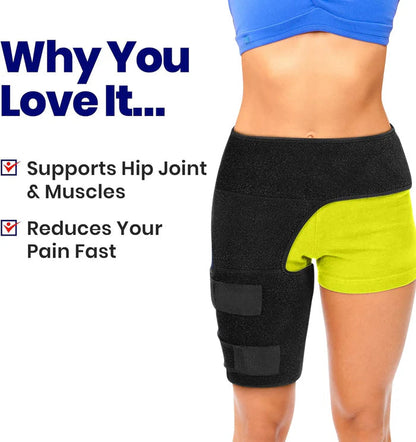 Stavora | Hip Support Brace with Compression and Adjustable Straps, Left or Right