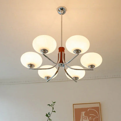 Lunaro | Lampada a sospensione Bauhaus con 3/5 paralumi in vetro opalino