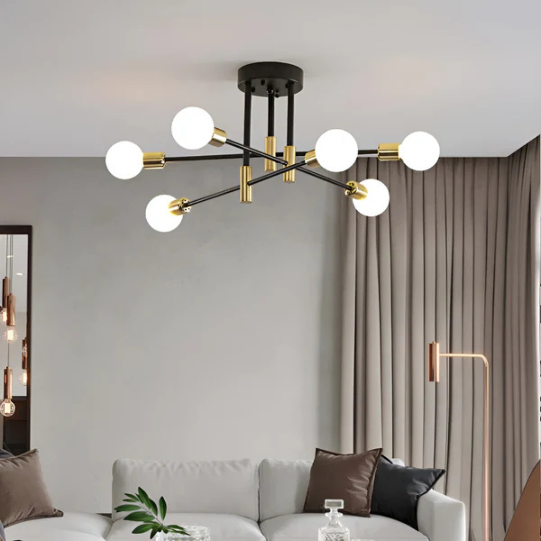 Lampada da soffitto LED retrò | Luce bianco caldo | A risparmio energetico | Ferro e vetro