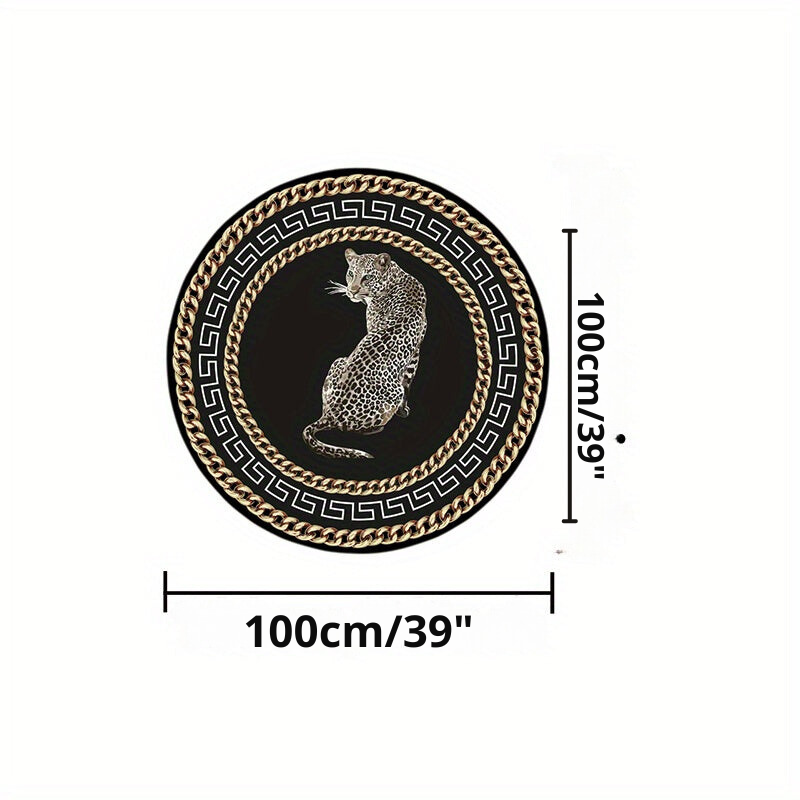 LunaWeave | Tappeto rotondo con stampa leopardata | Lussuoso tappeto animalier – Stiloso, antiscivolo e facile da pulire