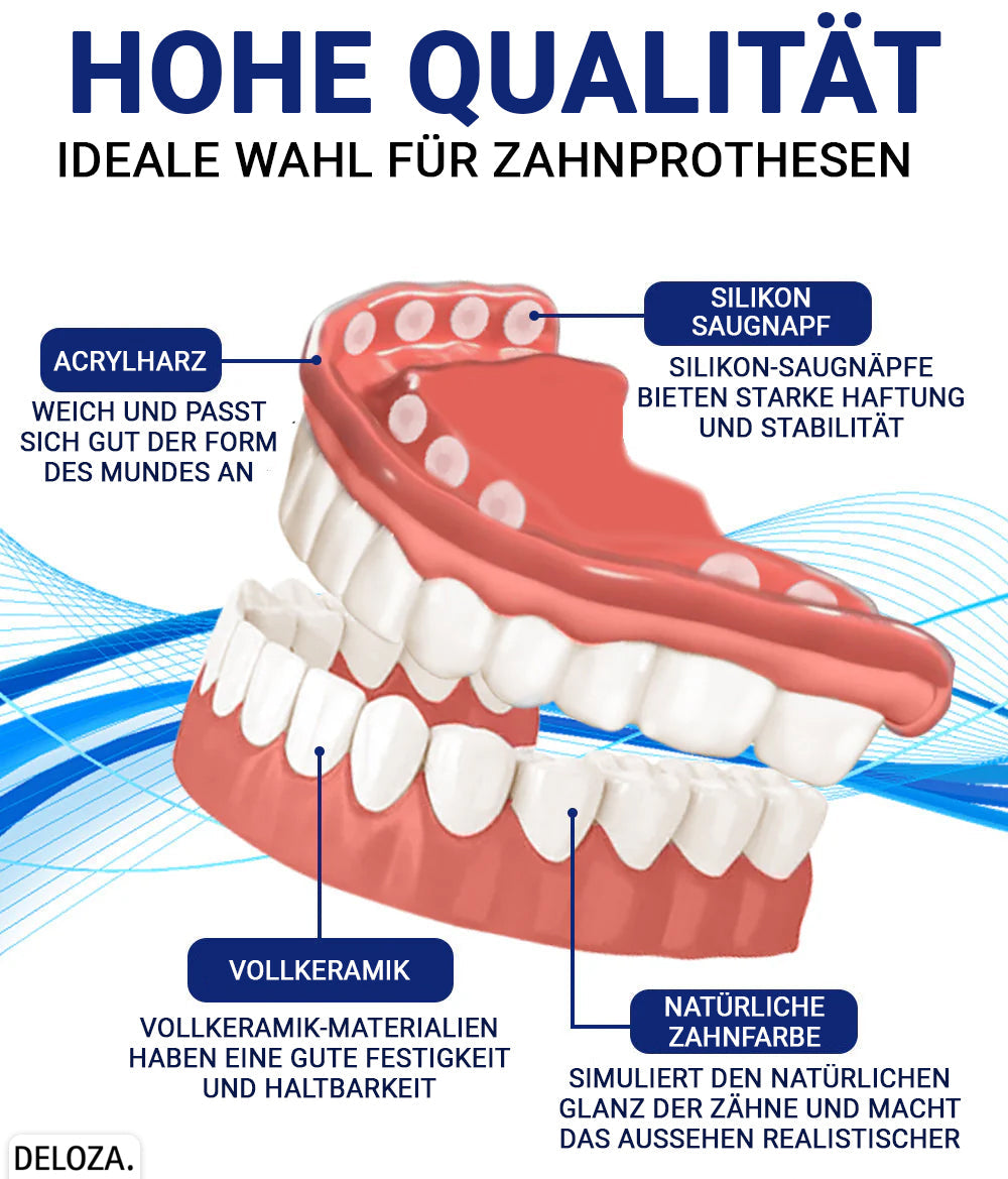 Flexibler Zahnersatz aus Silikon - Kosmetische Zahnprothese