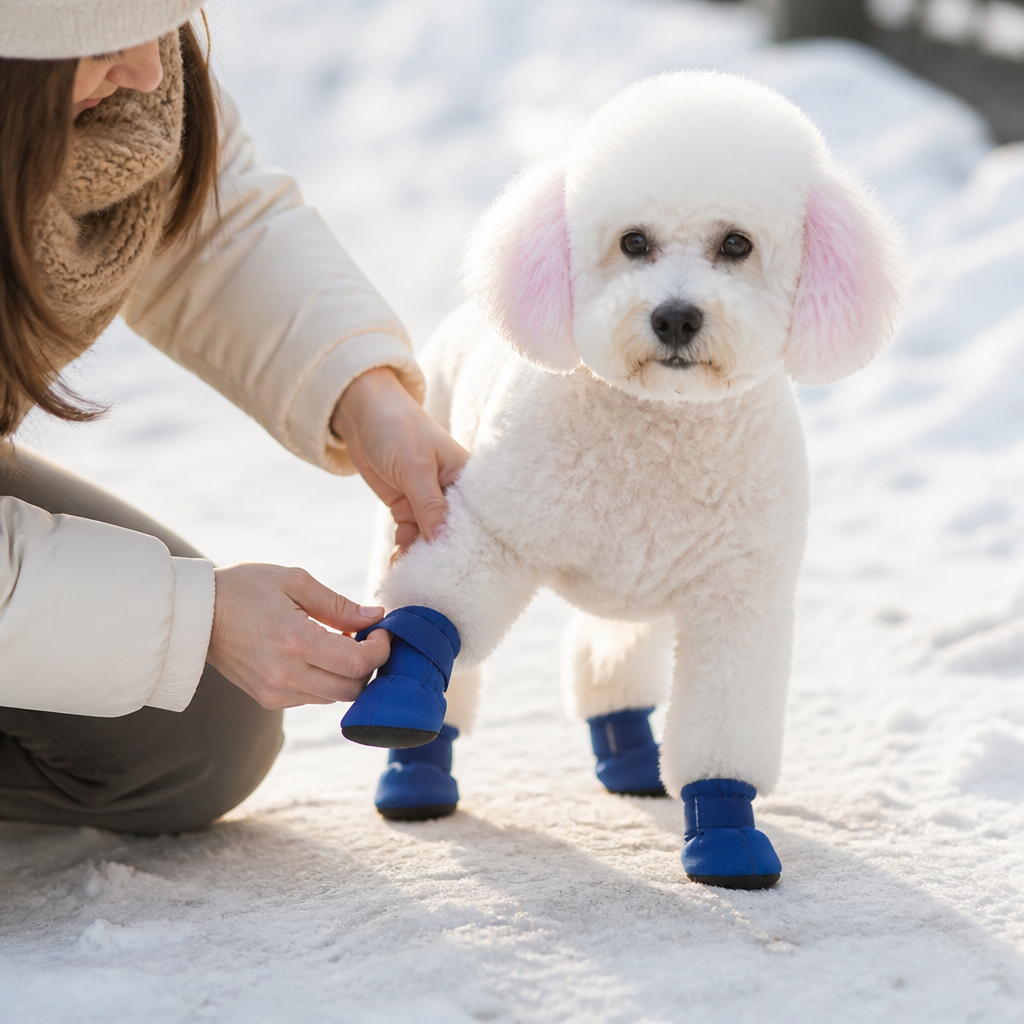 Pfotiva | Scarpette invernali impermeabili per cani con suola antiscivolo, set da 4