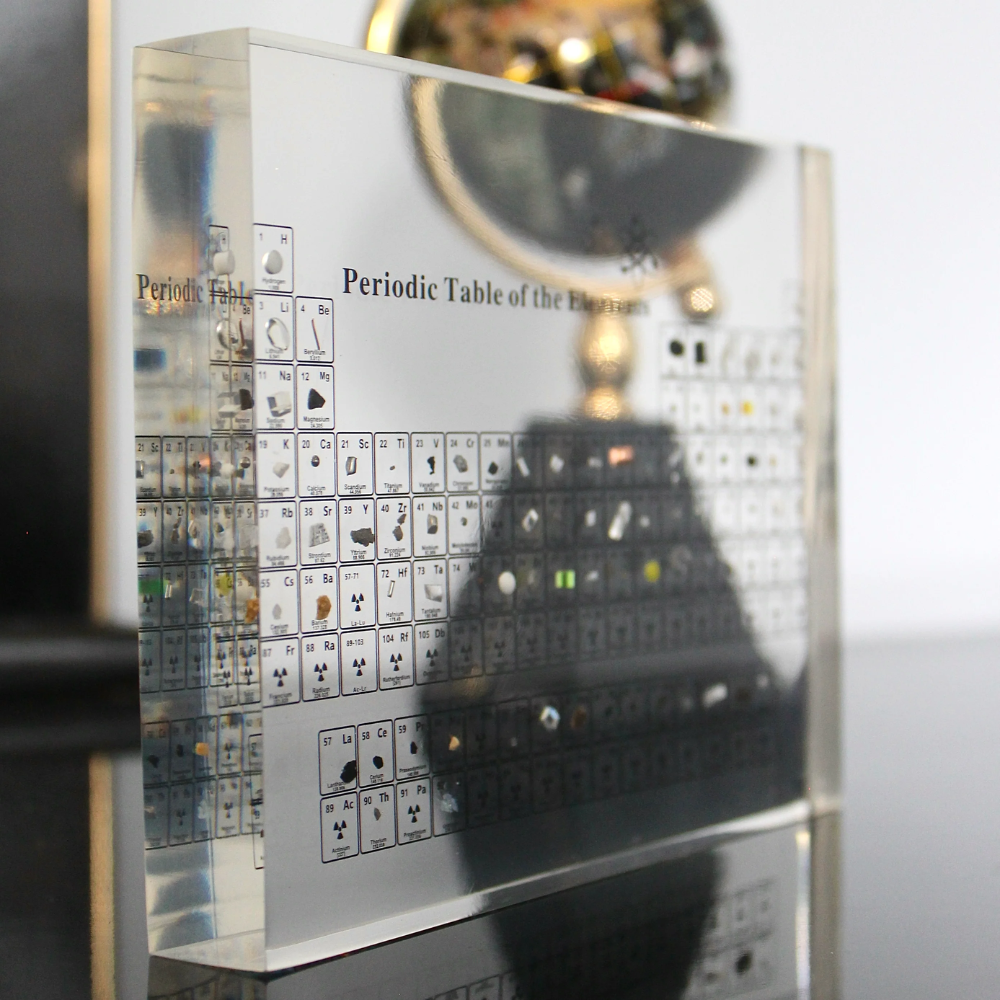 Elementa Lux | illuminated periodic table with real element samples