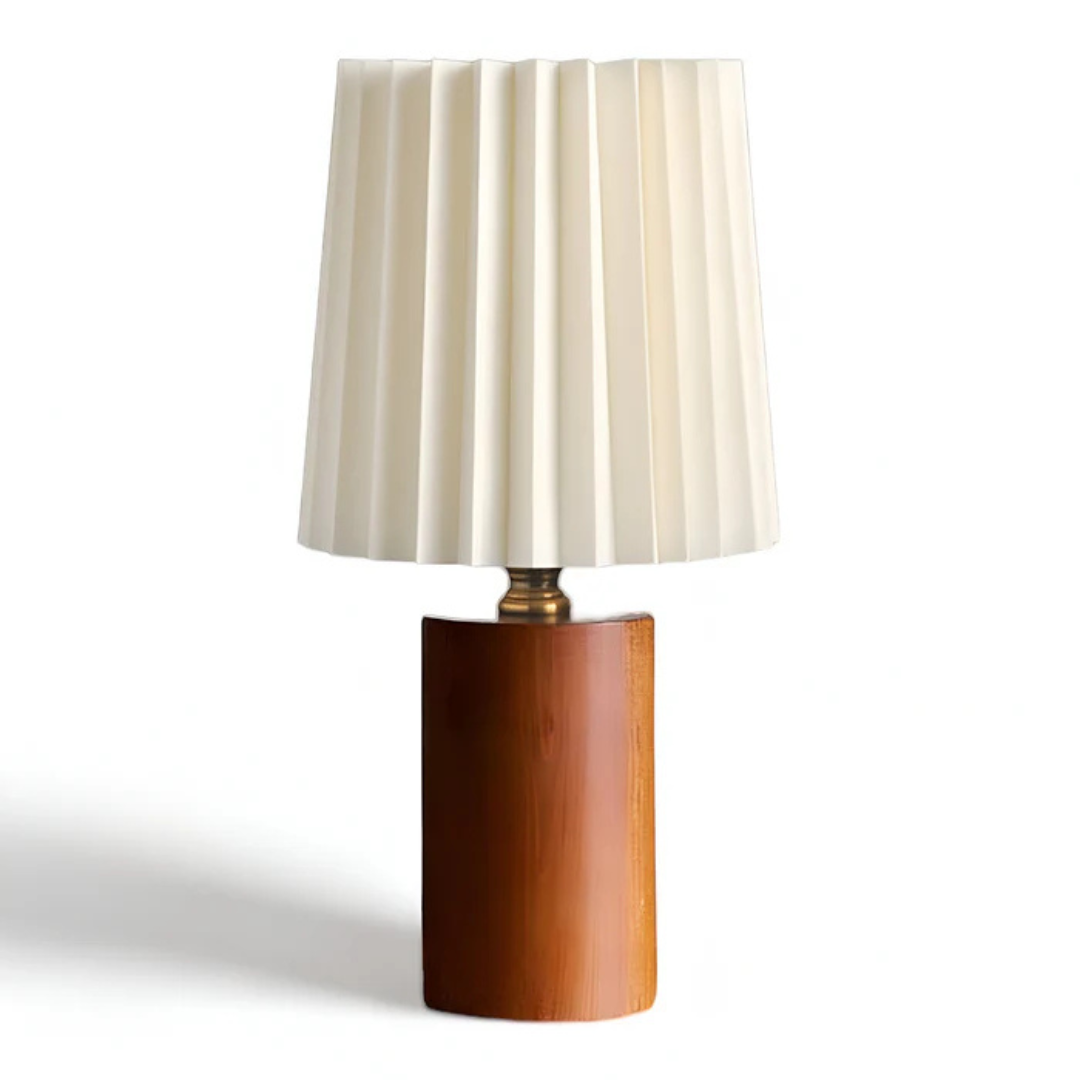 Lampada da tavolo LED in legno dal design scandinavo