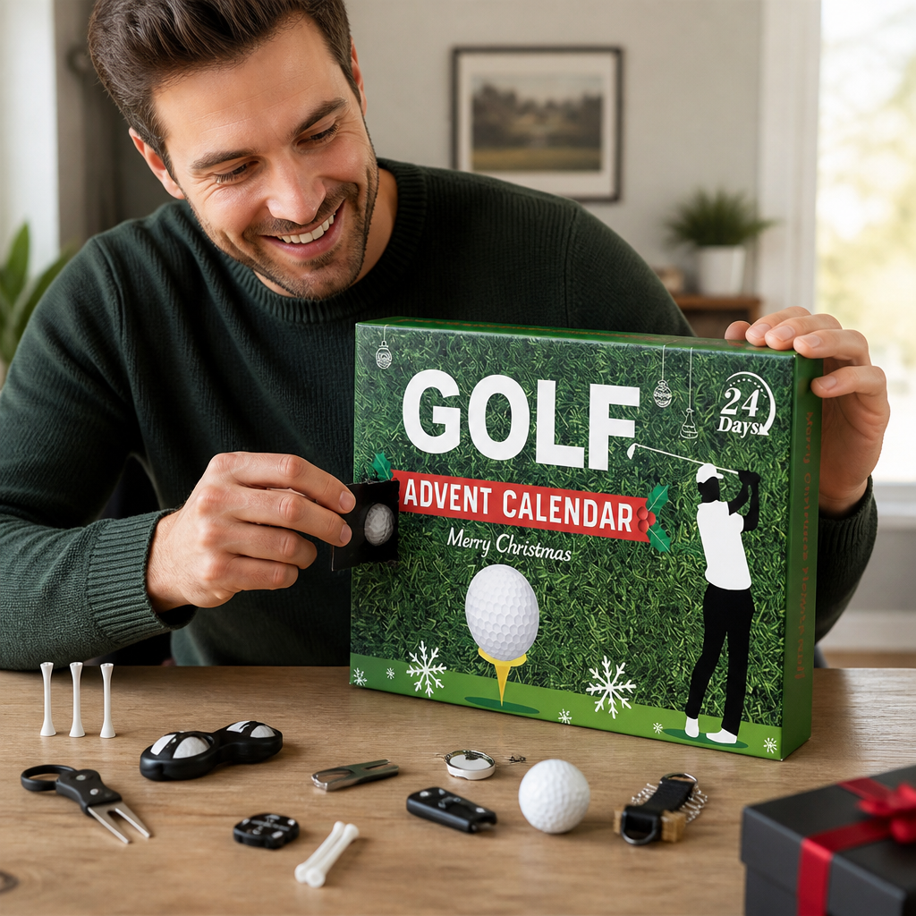 Puttora | Golf Advent Calendar with 24 Doors and Golf Accessories in a Gift Box