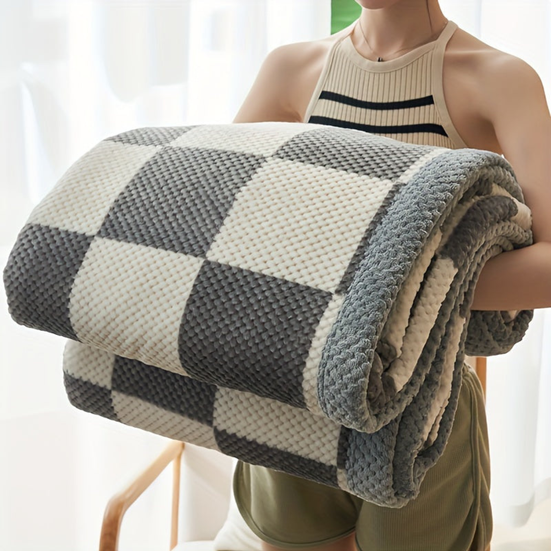 Brivor | Luksusowy koc z polaru w romby – przytulna elegancja na relaksujące chwile