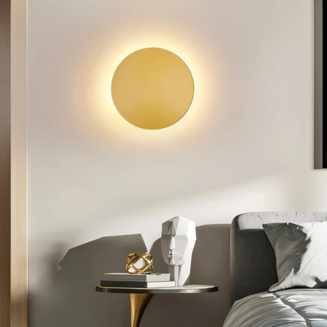 Hadro Arc | Applique LED rotonda nero-oro per interni