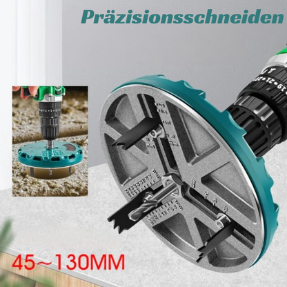 Circava | Verstellbare Lochsäge 10–14 cm für Bohrmaschinen, Schnitttiefe 35 mm