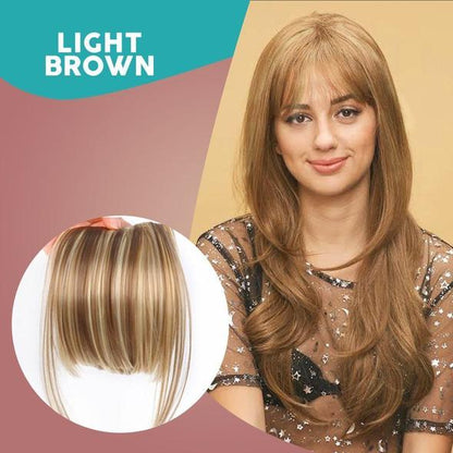 FringeLuxe | Frangia a clip in fibra sintetica resistente al calore con base in monofilamento