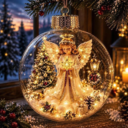 LuminaraCharm | Adorno navideño luminoso con escena invernal en miniatura