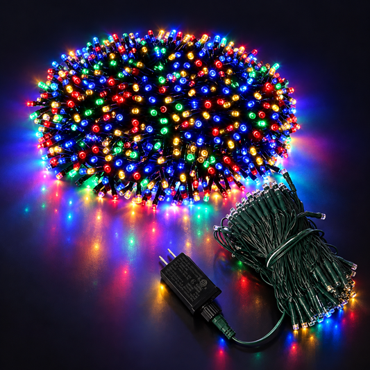 Funkelia | LED Lichterkette außen mit Netzteil, 8 Modi, 10–100 m