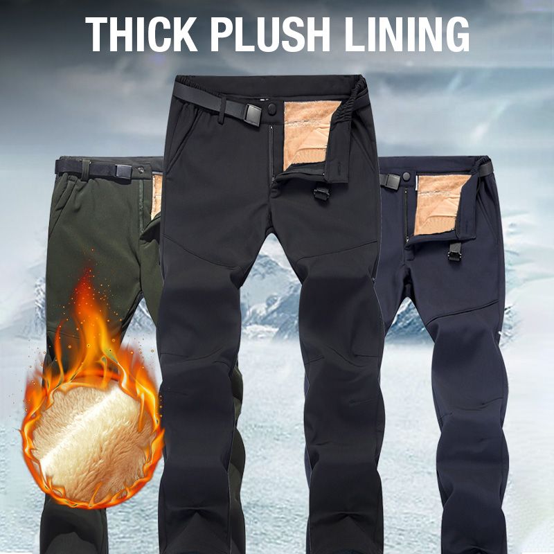 WinterKraft | Pantaloni termici da uomo per esterni con fodera in peluche, impermeabili e antivento