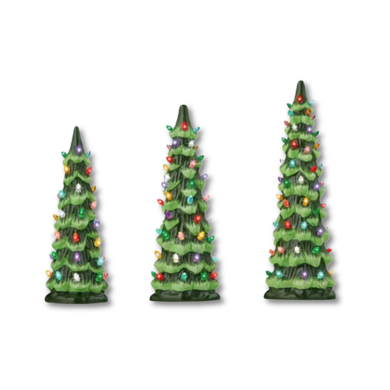 Branela | LED Weihnachtsbaum aus Keramik mit Timer und Batteriebetrieb