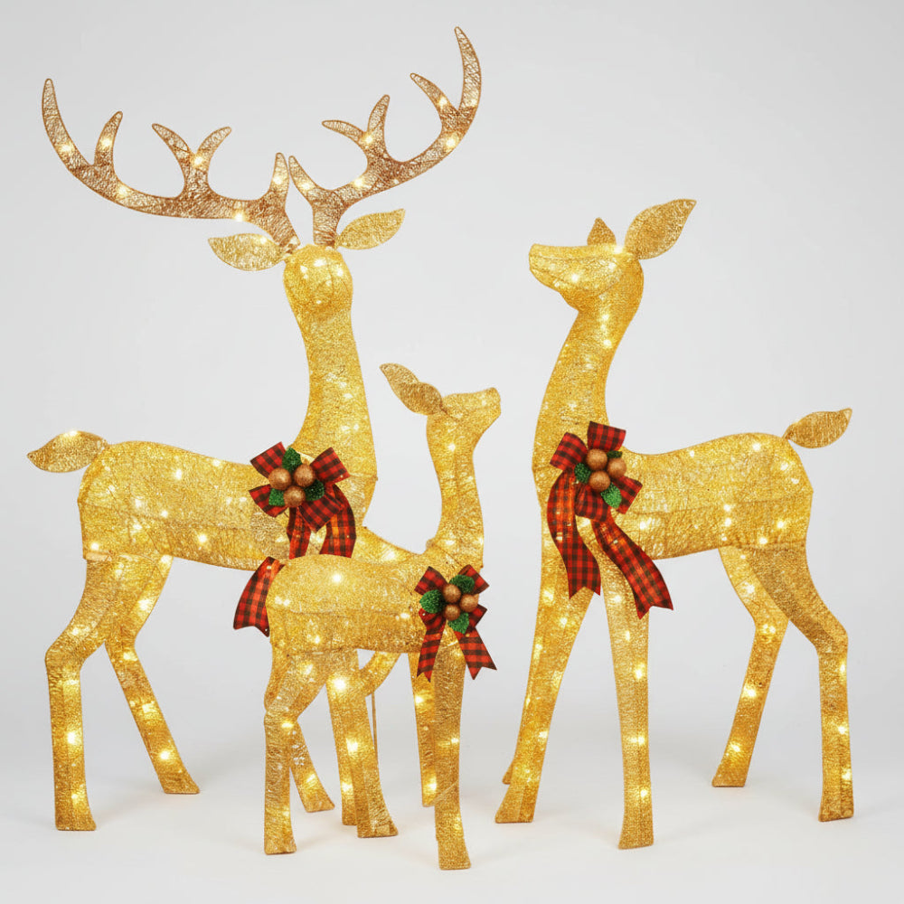 Hirsora | Renne luminose da esterno per Natale, set da 3 fino a 152 cm