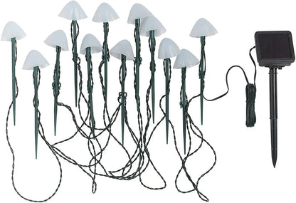 Luci da giardino solari a forma di fungo – Set da 12, impermeabili e decorative