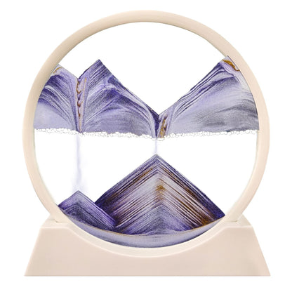 Dunvia | Bewegtes Sandbild im Glasrahmen als Dekoration für Schreibtisch und Regal
