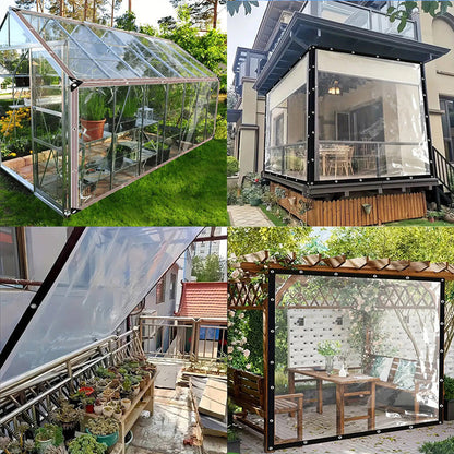 Klarvia | Transparente Schutzplane aus PE, reißfest und wetterfest, 2×2 bis 4×8 m