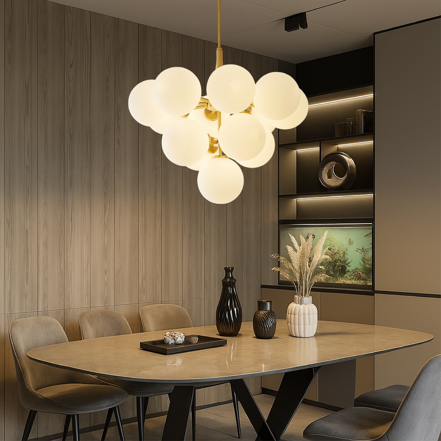 Auralith – Lampada a sospensione scandinava con sfere di vetro