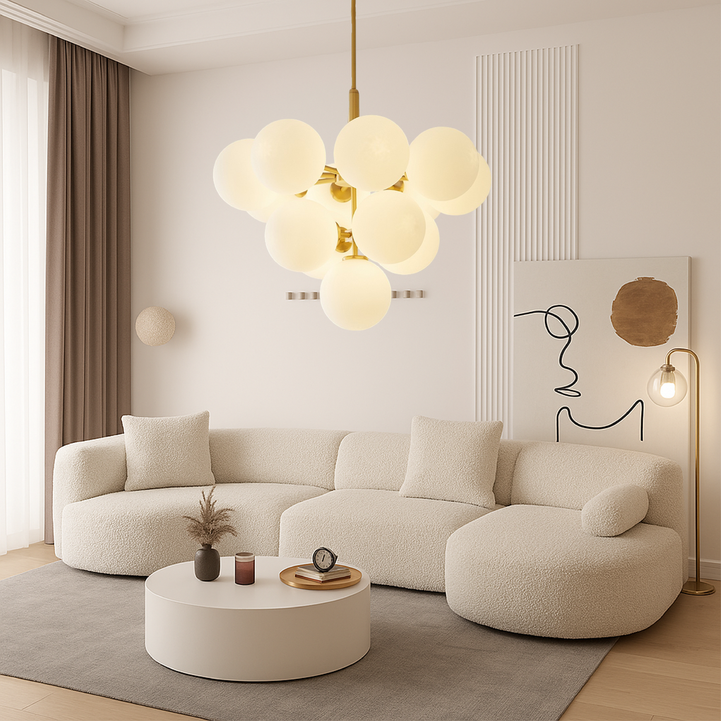 Auralith – Lampada a sospensione scandinava con sfere di vetro