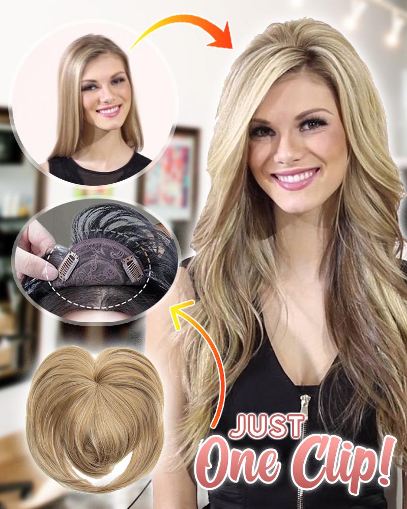 Toppina | Postizo con clip para la coronilla de cabello sintético, 22 cm