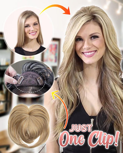 Toppina | Postizo con clip para la coronilla de cabello sintético, 22 cm