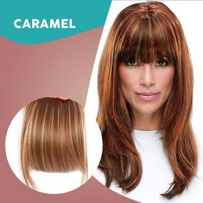 FringeLuxe | Frangia a clip in fibra sintetica resistente al calore con base in monofilamento
