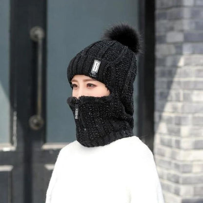 Mutzelo | Gorro de invierno de lana de punto grueso con protección para las orejas, elástico